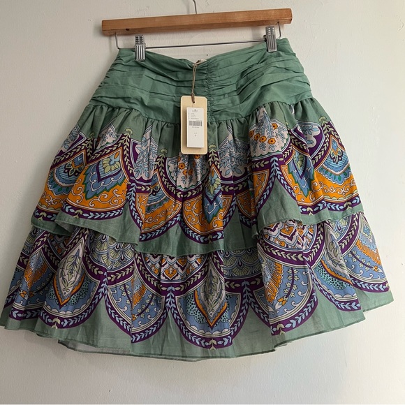 Anthropologie Let Me Be Tiered Bohemian Mini Skirt size Small - Picture 8 of 9